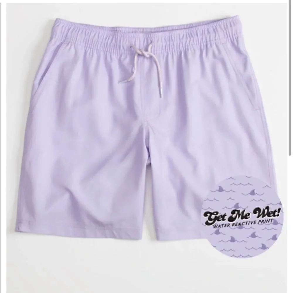 Blue Crown Tilly’s lilac purple change when wet swim trunks NWT